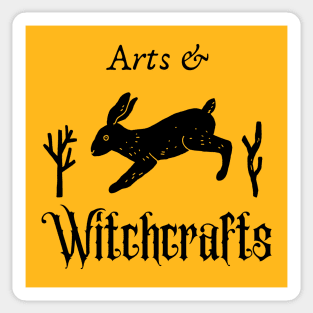 Arts & Witchcrafts Running Hare Occult Design Rustic Twigs Witch Witchcraft Pagan Wiccan Dark Horror Halloween Samhain Sticker